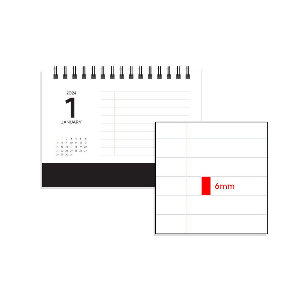 Memo - 2024 Beginning Simple Small Standing Flip Desk Calendar