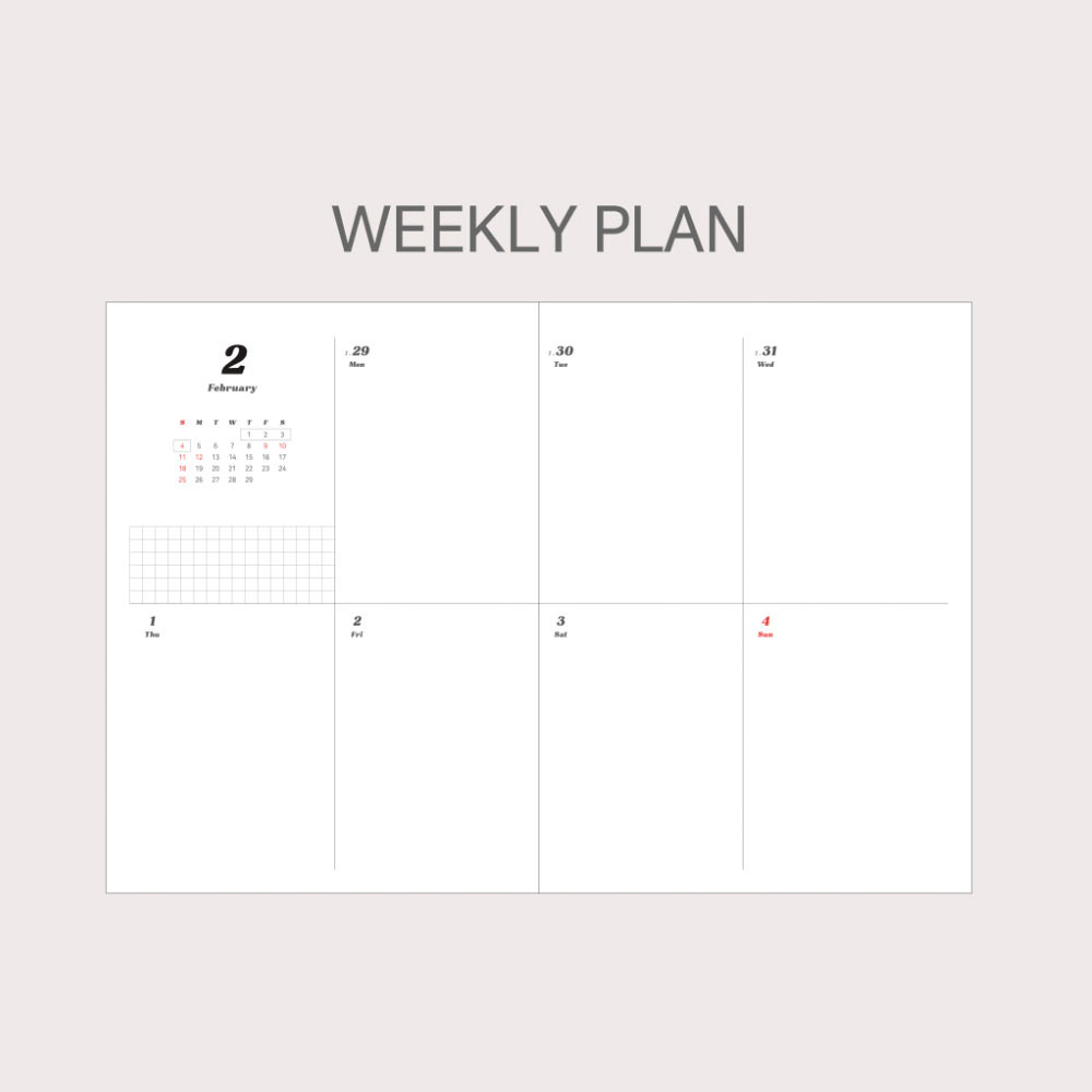 Weekly plan - 2024 Red Rabbit A6 Dated Weekly Planner Diary