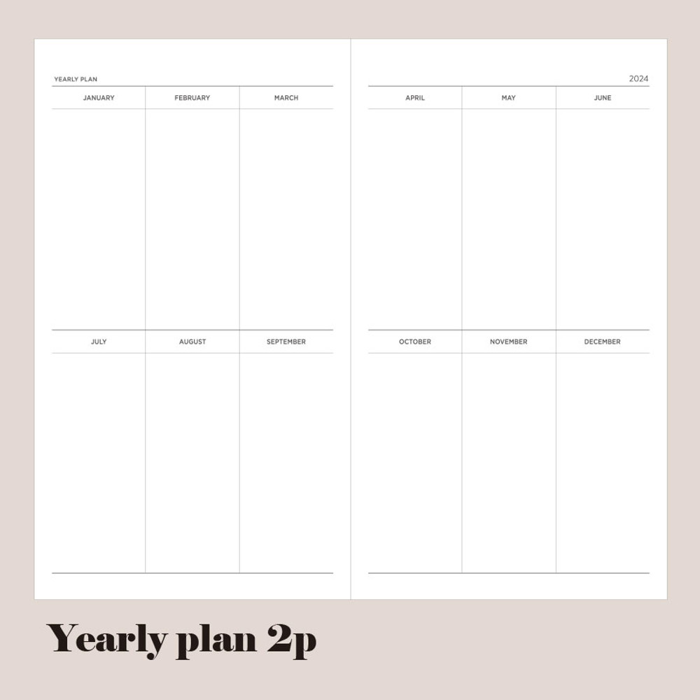 Yearly plan - 2024 Daily Log Small Dated Weekly Diary Planner