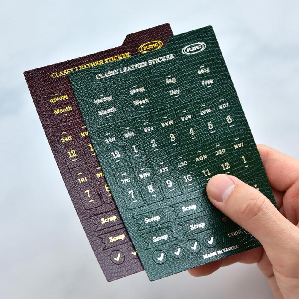 Classy Textured Leather Index Tab Sticker