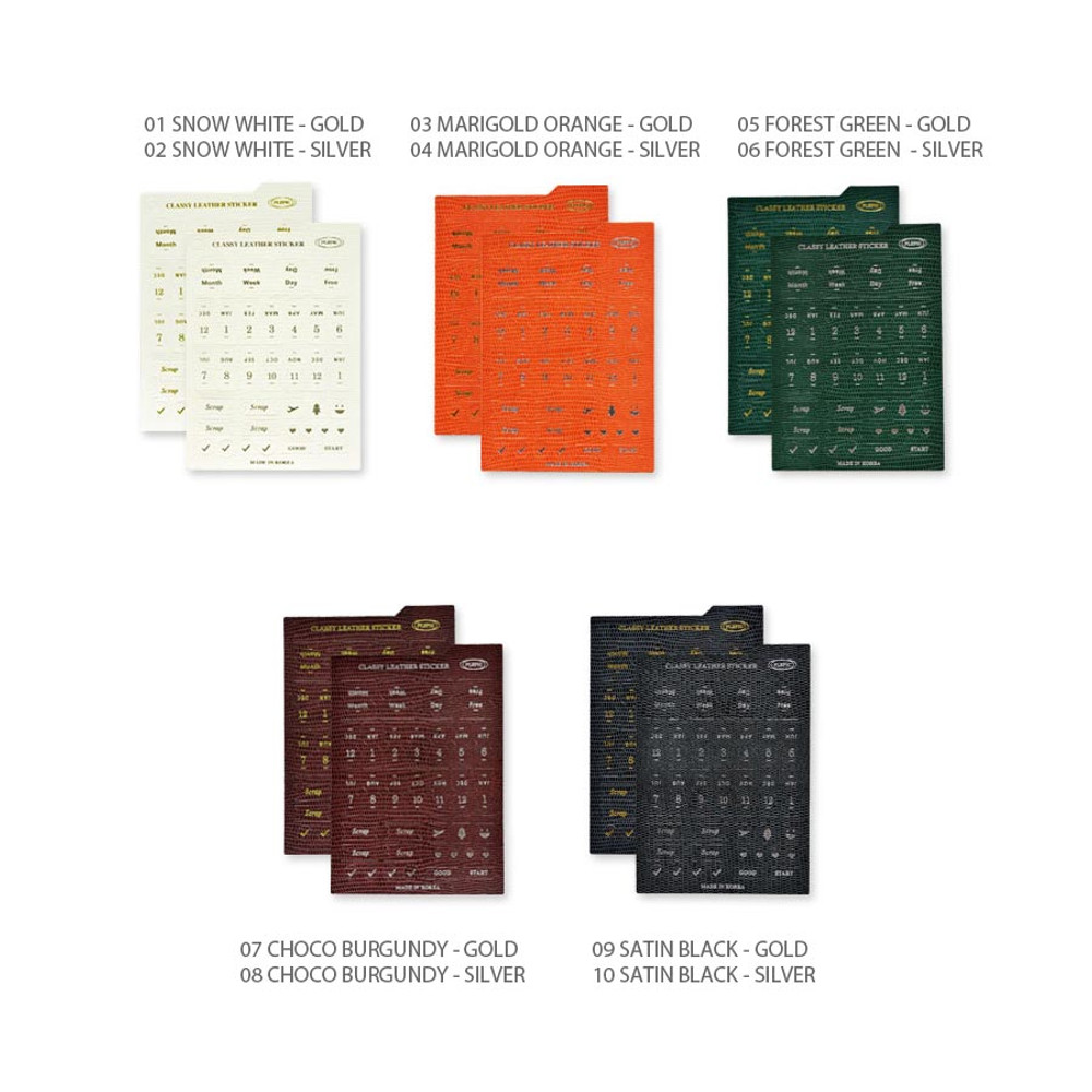 Colors of Classy Textured Leather Index Tab Sticker