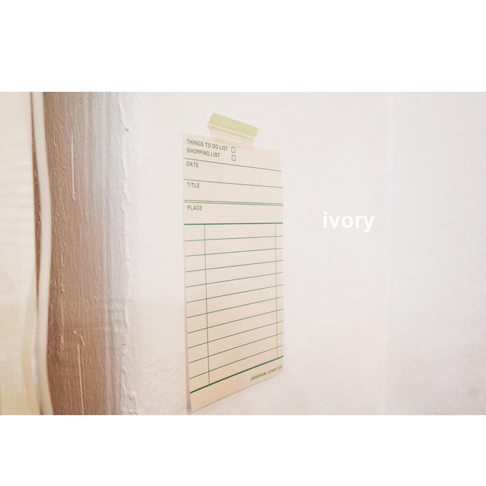 Ivory - Universal Condition Color list To Do Shopping Checklist Notepad