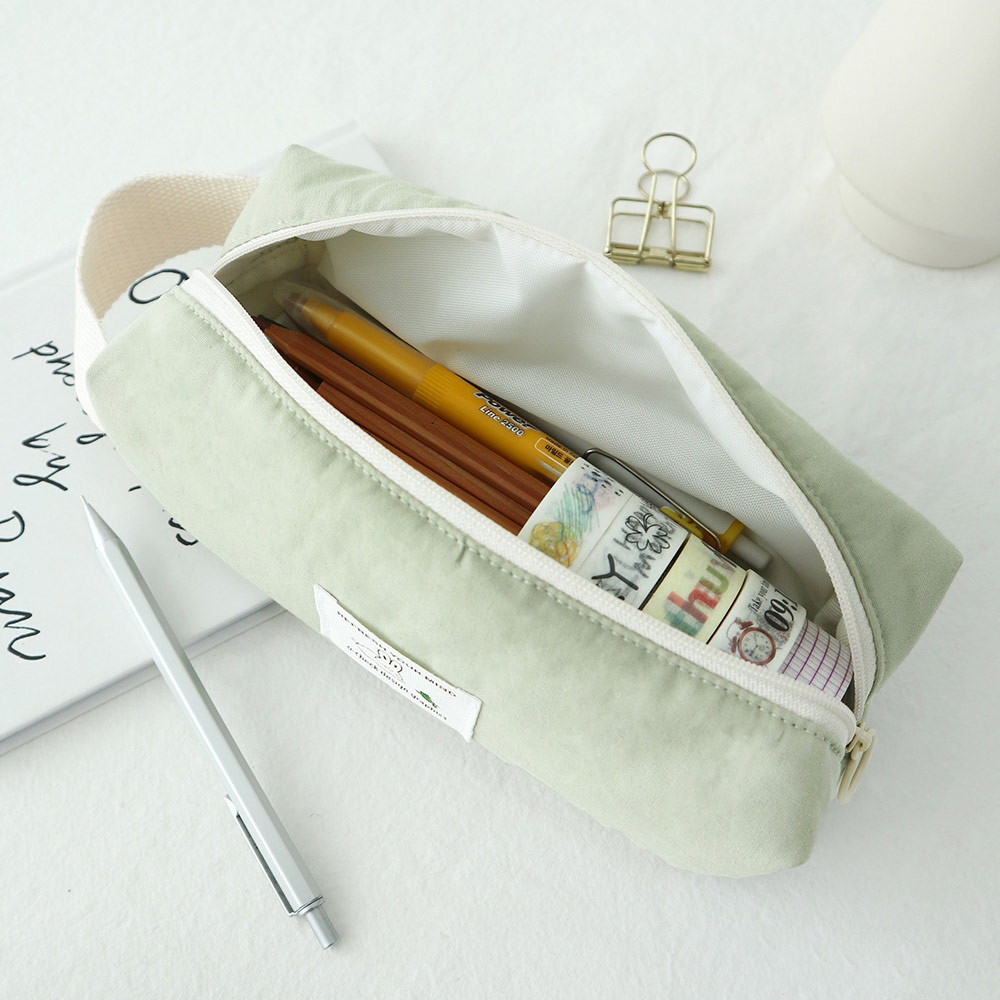 Linen Pencil Case, Kids Small Zippered Pen Pouch, Pocket Toiletry