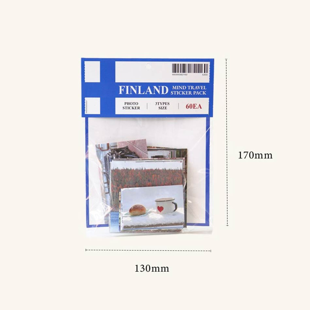 Size of Indigo Finland Mind Travel Photo Sticker Pack