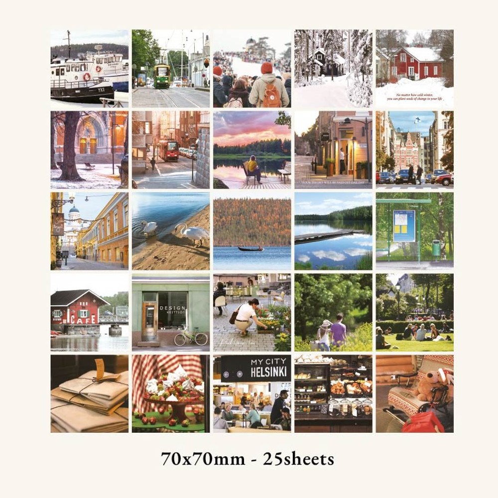 7 X 7cm - Indigo Finland Mind Travel Photo Sticker Pack