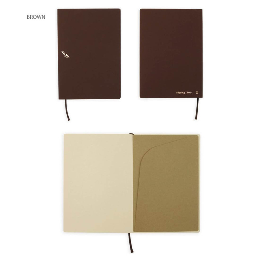 brown - SOSOMOONGOO Digging A5 Dateless Weekly Diary