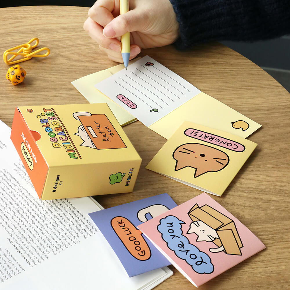 Iconic Doodle Mini Card Set: Cute Handwritten Cards