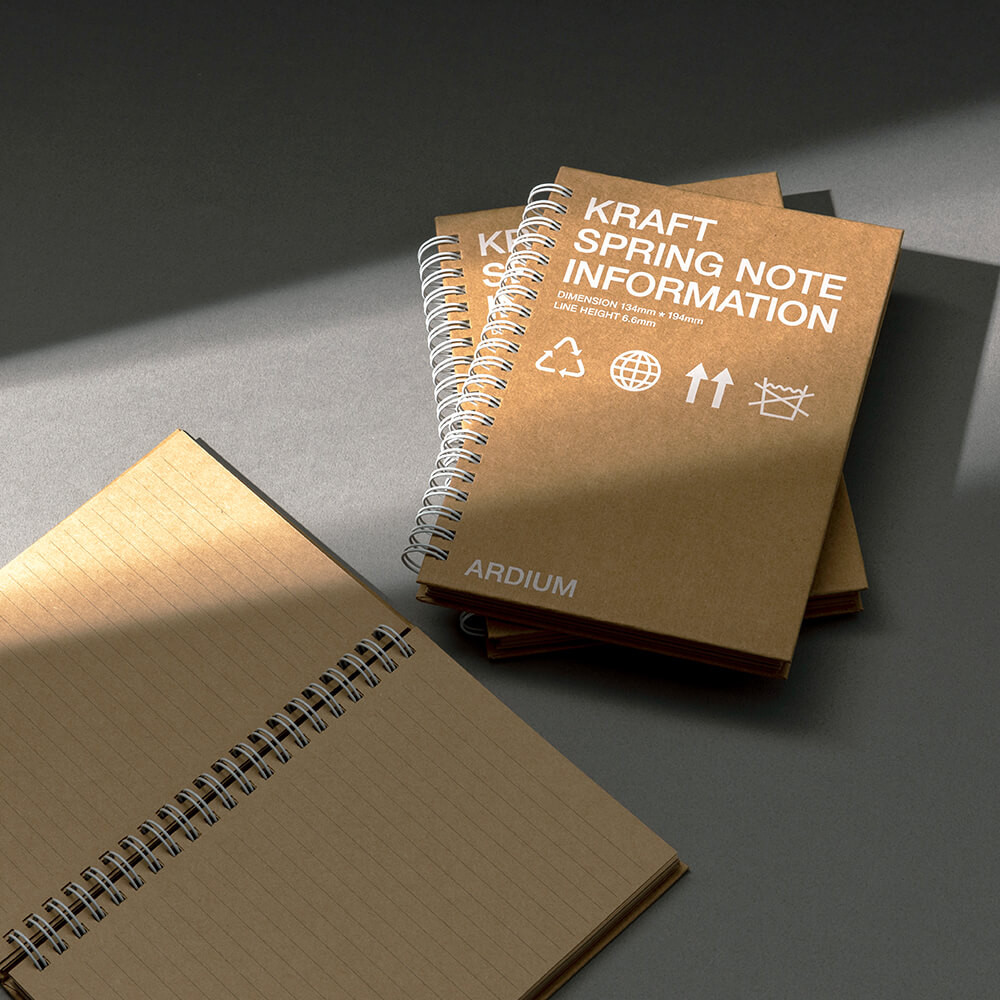 YUREE Spiral Notebook/Spiral Journal Lined, B5 Hard Kraft Cover Wire Bound Notebook Ruled, 70 Sheets (140 Pages), 10.5" X 7.3", 3 Notebooks Per Pack