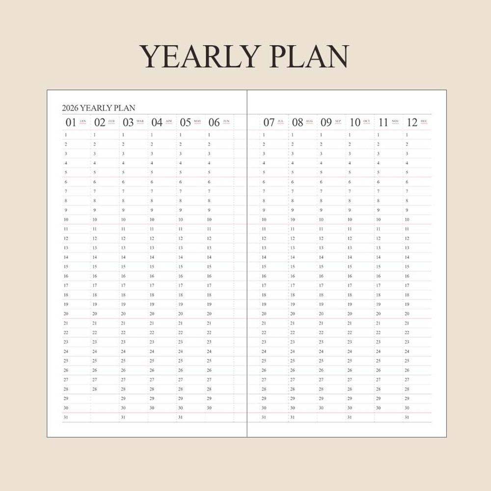 Yearly plan - 2026 Official Slim Dated Monthly Planner Scheduler