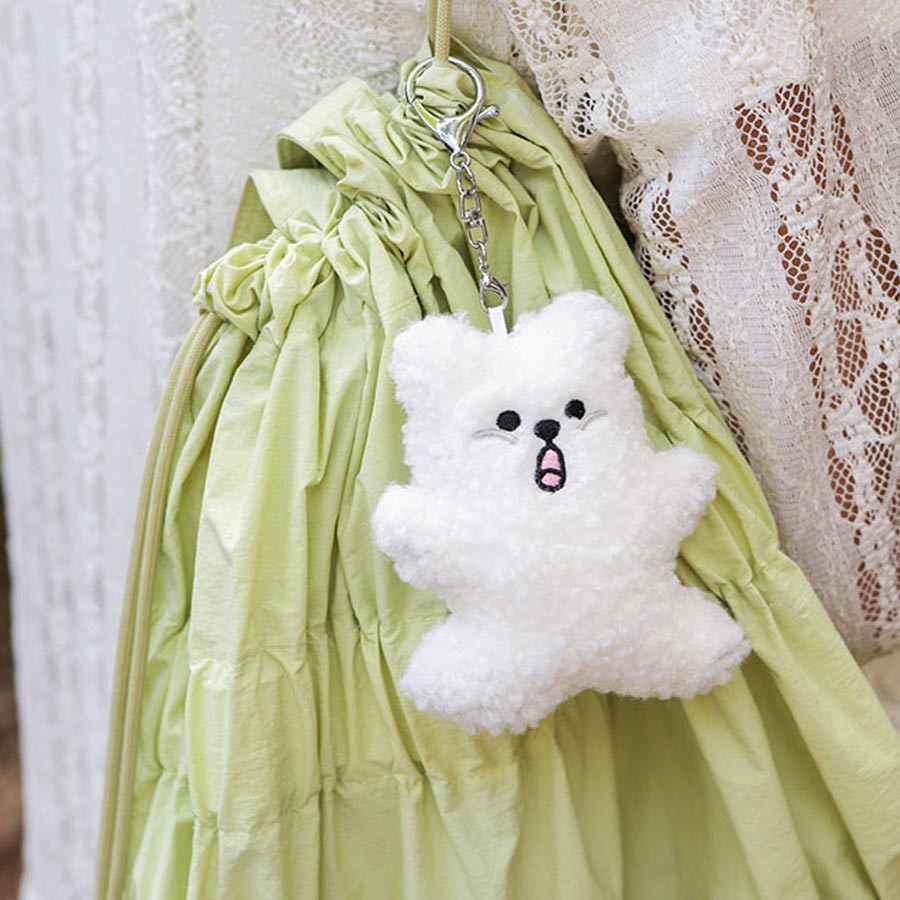 Dailylike Fried Bear Plush Keychain | Cute & Fluffy Keyring