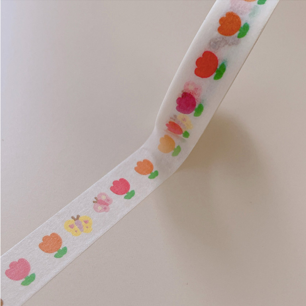 Hoho Munbanggu Hoho Tulip Garden Deco Paper Masking Tape