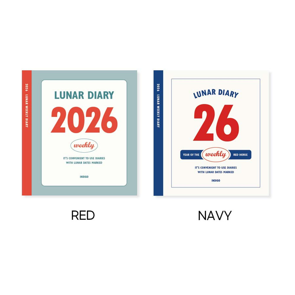Color - Indigo 2026 Lunar Dated Weekly Diary