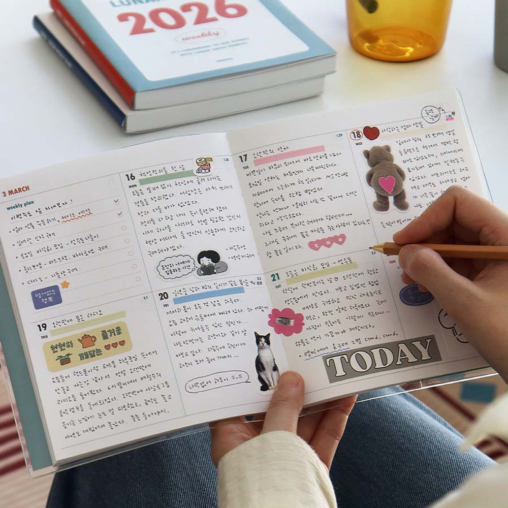 Usage example of Indigo 2026 Lunar Dated Weekly Diary