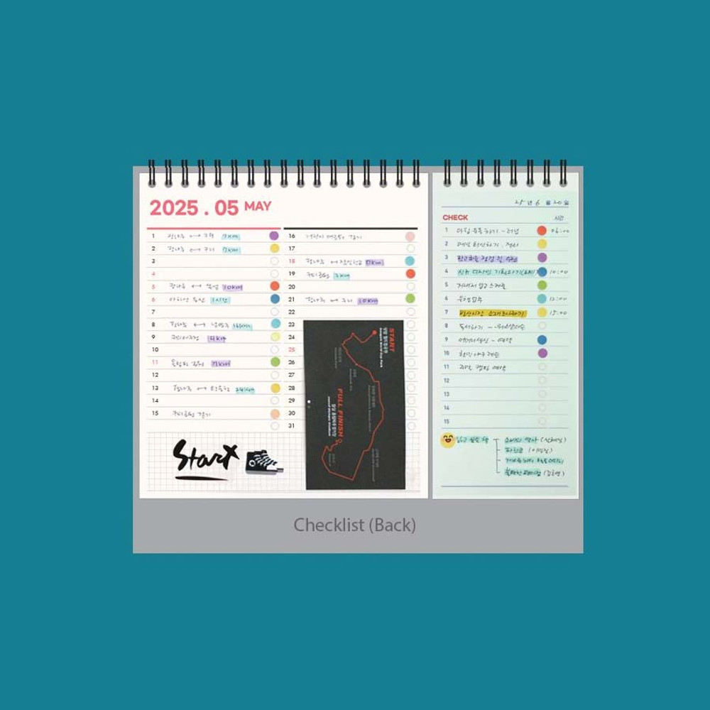 Back Monthly Checklist - GMZ 2026 Check Dual Life Desk Calendar Scheduler