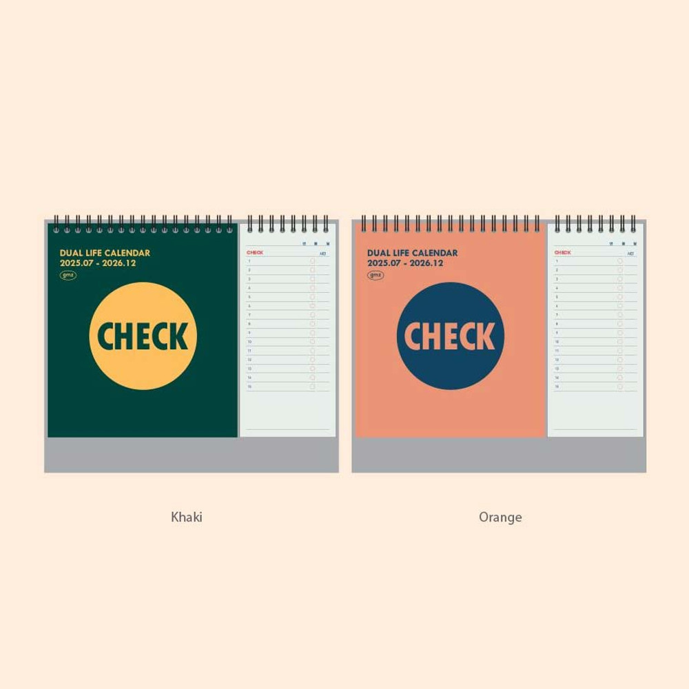 Color - GMZ 2026 Check Dual Life Desk Calendar Scheduler