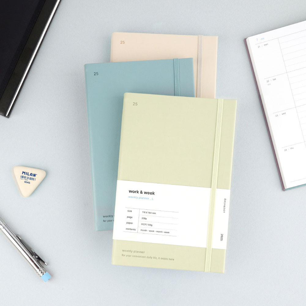 Dash and Dot 2025 Work And Week Large Dated Weekly Planner