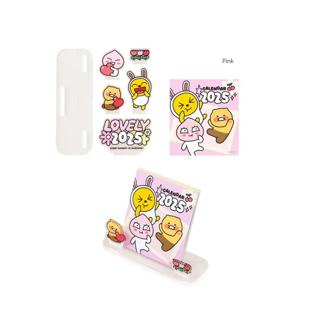 Pink - Kakao Friends 2025 Say Cheese Acrylic Desk Calendar