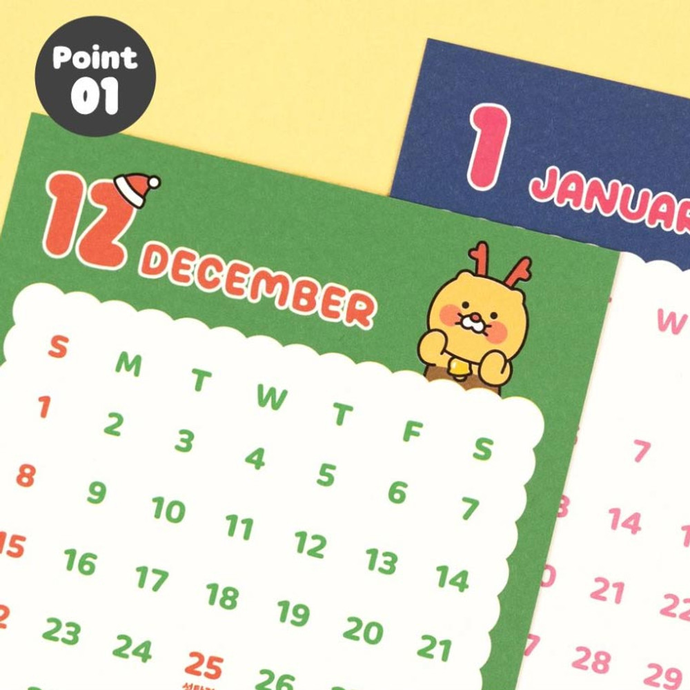 14 months - Kakao Friends 2025 Say Cheese Acrylic Desk Calendar
