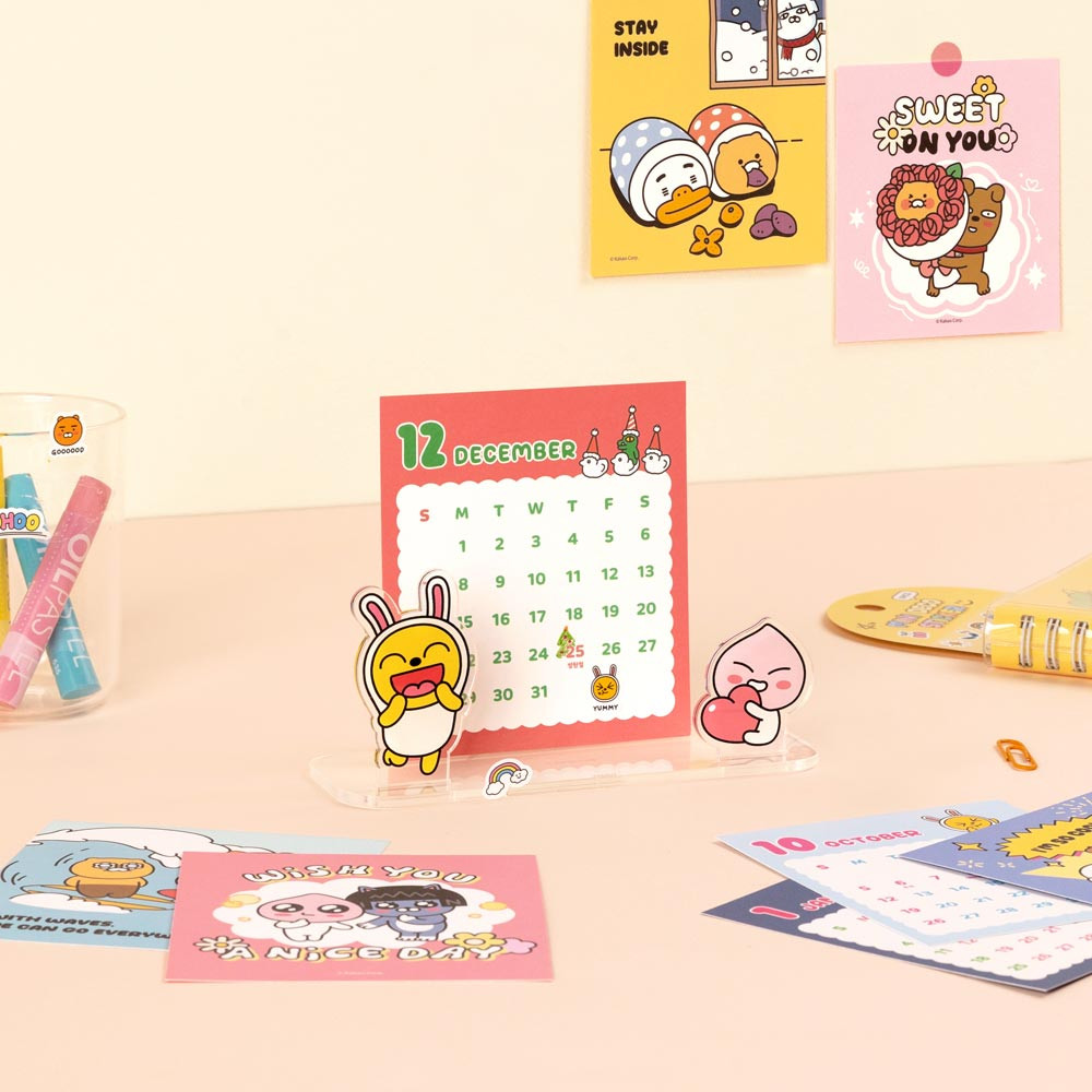 Kakao Friends 2025 Say Cheese Acrylic Desk Calendar