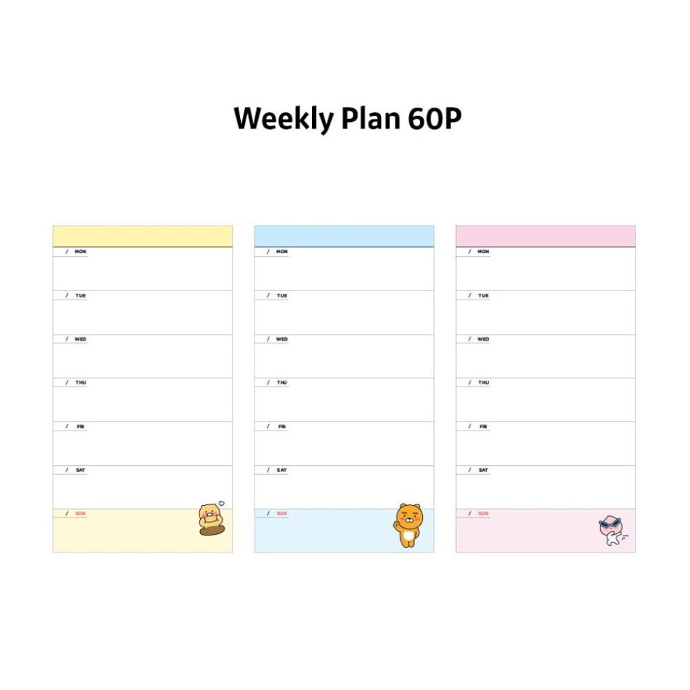 Weekly plan - Kakao Friends Say Cheese Dateless Weekly Planner Notepad