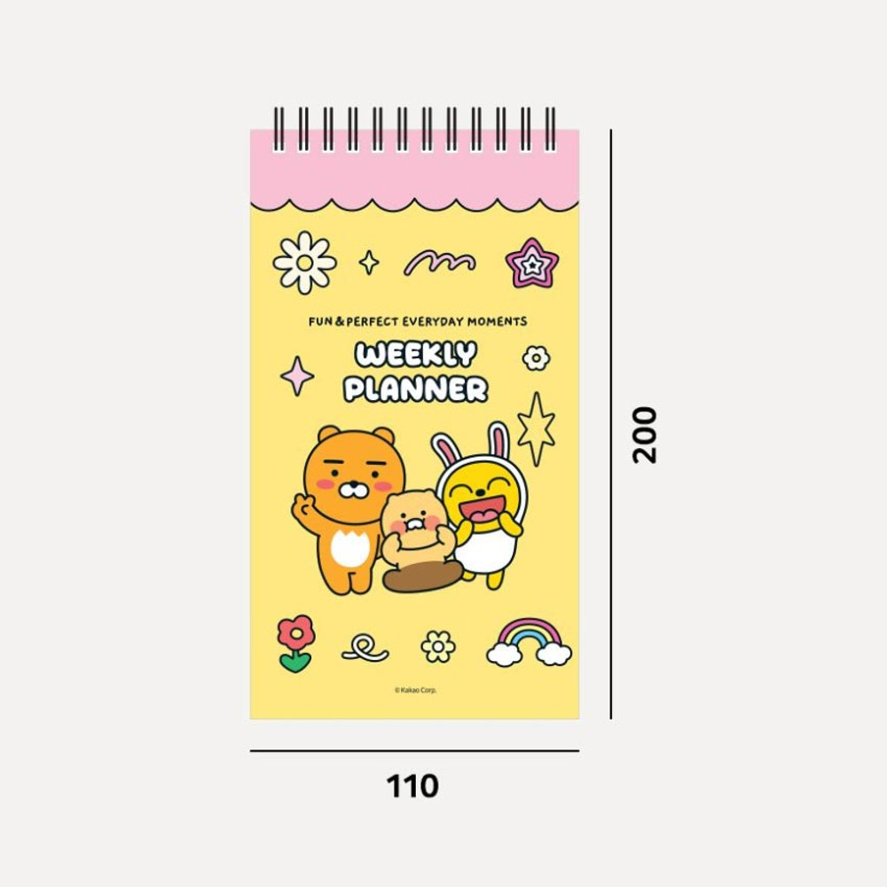 Size - Kakao Friends Say Cheese Dateless Weekly Planner Notepad
