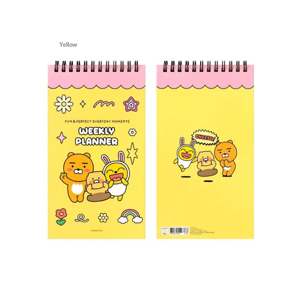 Yellow - Kakao Friends Say Cheese Dateless Weekly Planner Notepad