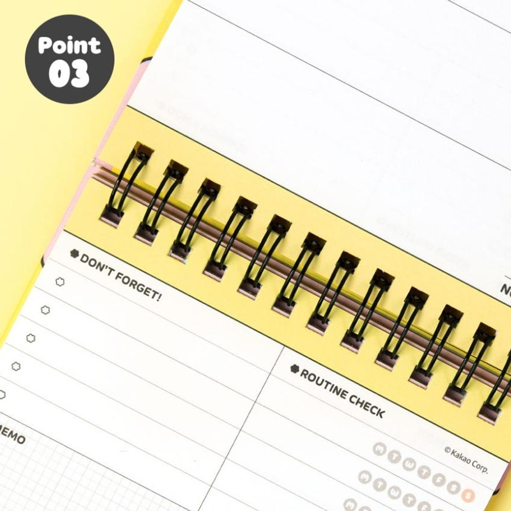 Wire binding - Kakao Friends Say Cheese Dateless Weekly Planner Notepad