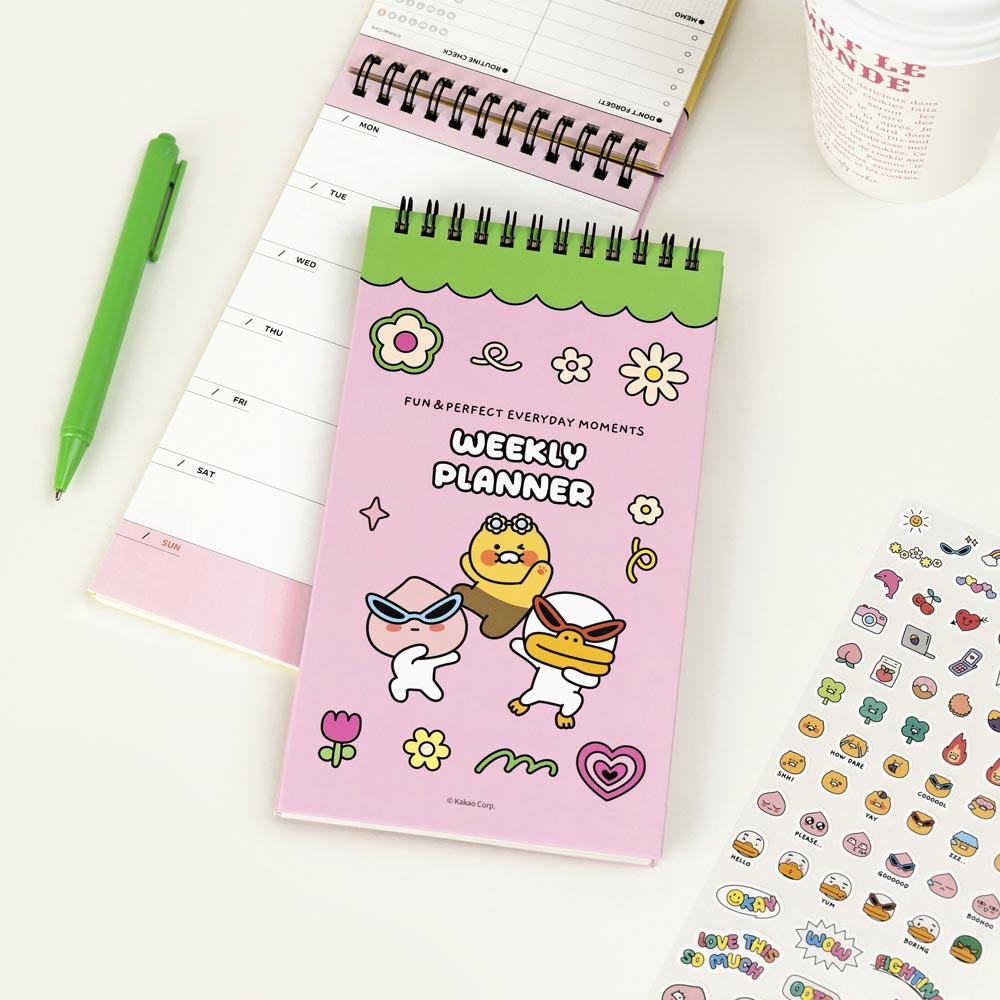 Kakao Friends Say Cheese Dateless Weekly Planner Notepad
