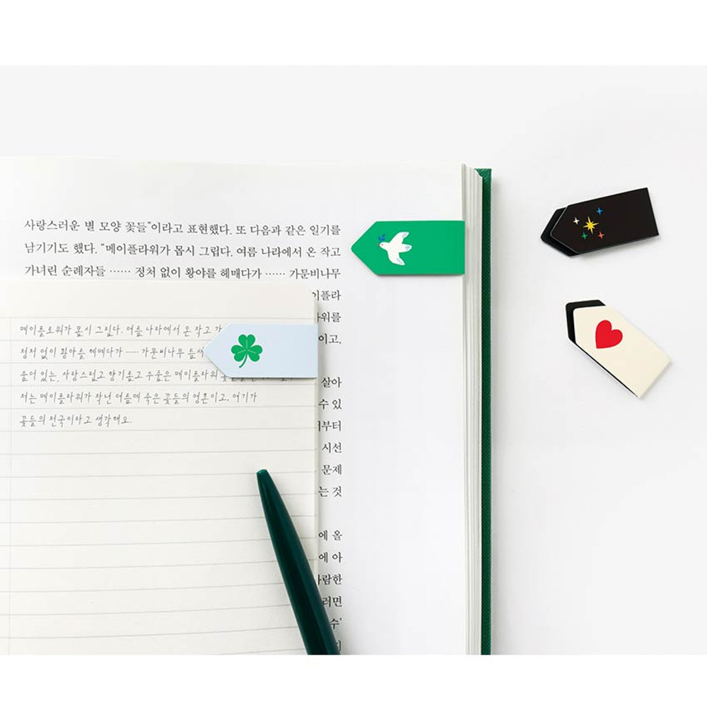 Usage example of Book Friends Literature Vivid Index Magnetic Bookmark Set
