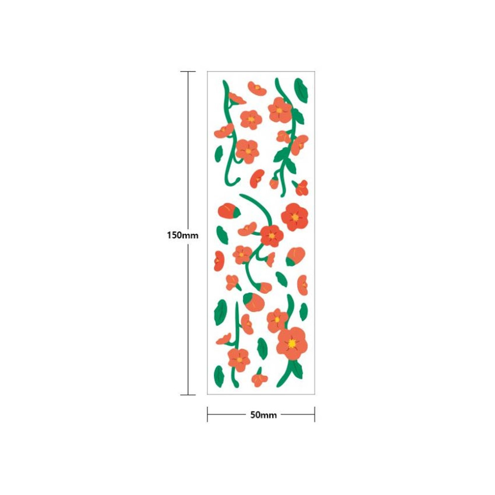 Size - DALPAPER Flower Matte Paper Sticker Pack