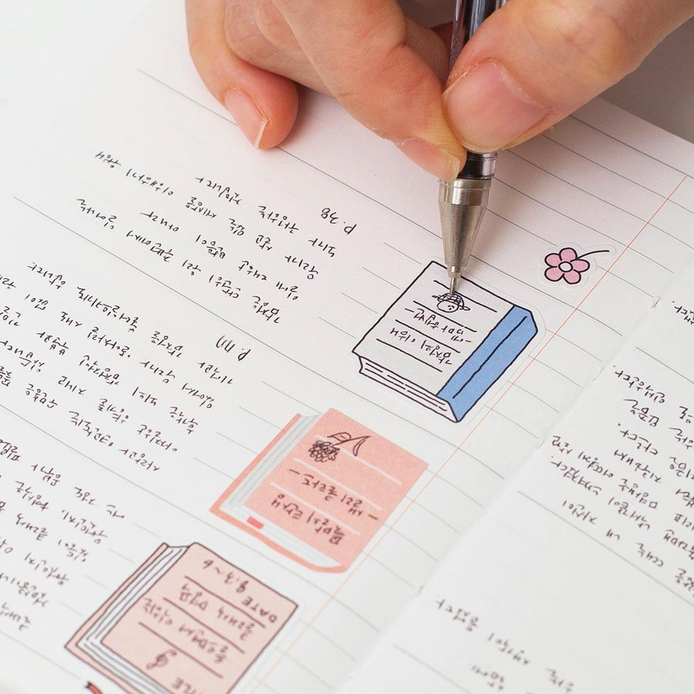 Usage example of 2NUL My Little Library Book Memo Paper Sticker Set