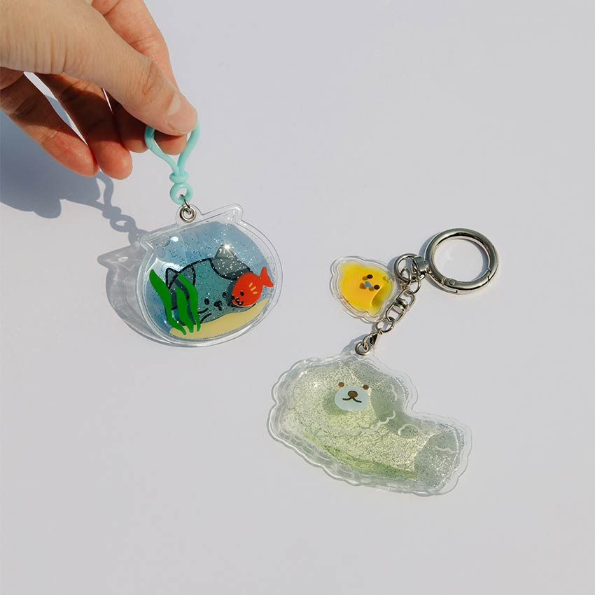 Dailylike Squishy Glitter Water Keyring Keychain