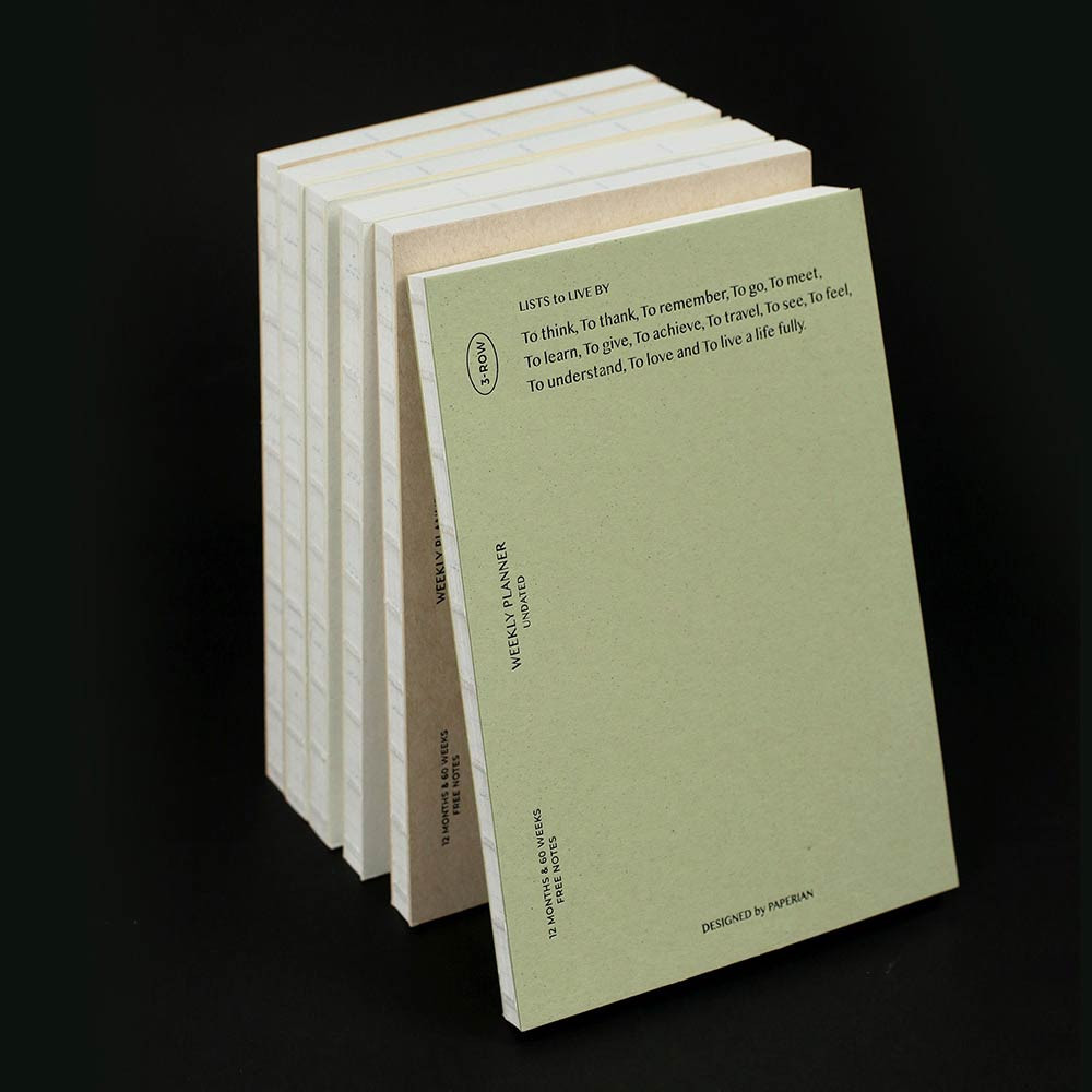 Paperian Lists To Live By 3 Row B6 Undated Weekly Planner