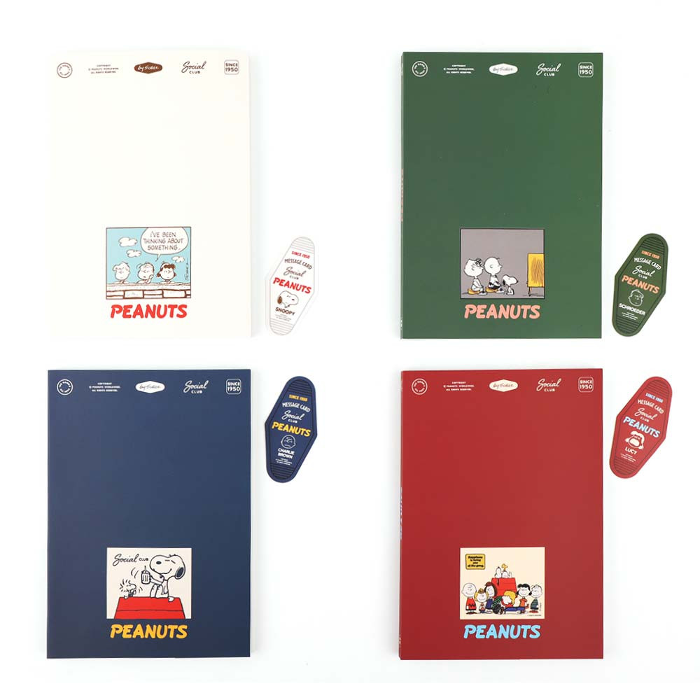 PEANUTS Snoopy Daily A5 Grid Notebook With Message Card