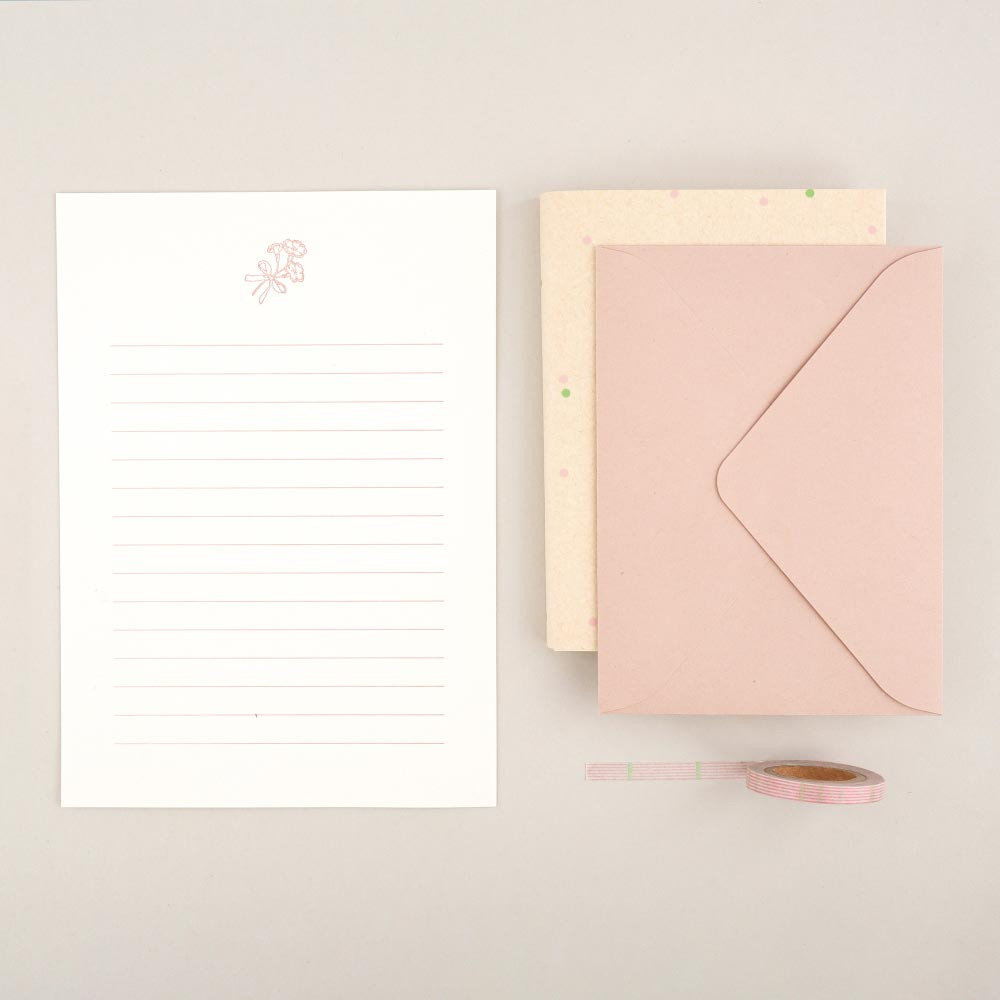 01 Joy Flower - Dash And Dot Ever More Letterpress Letter with Envelope Set