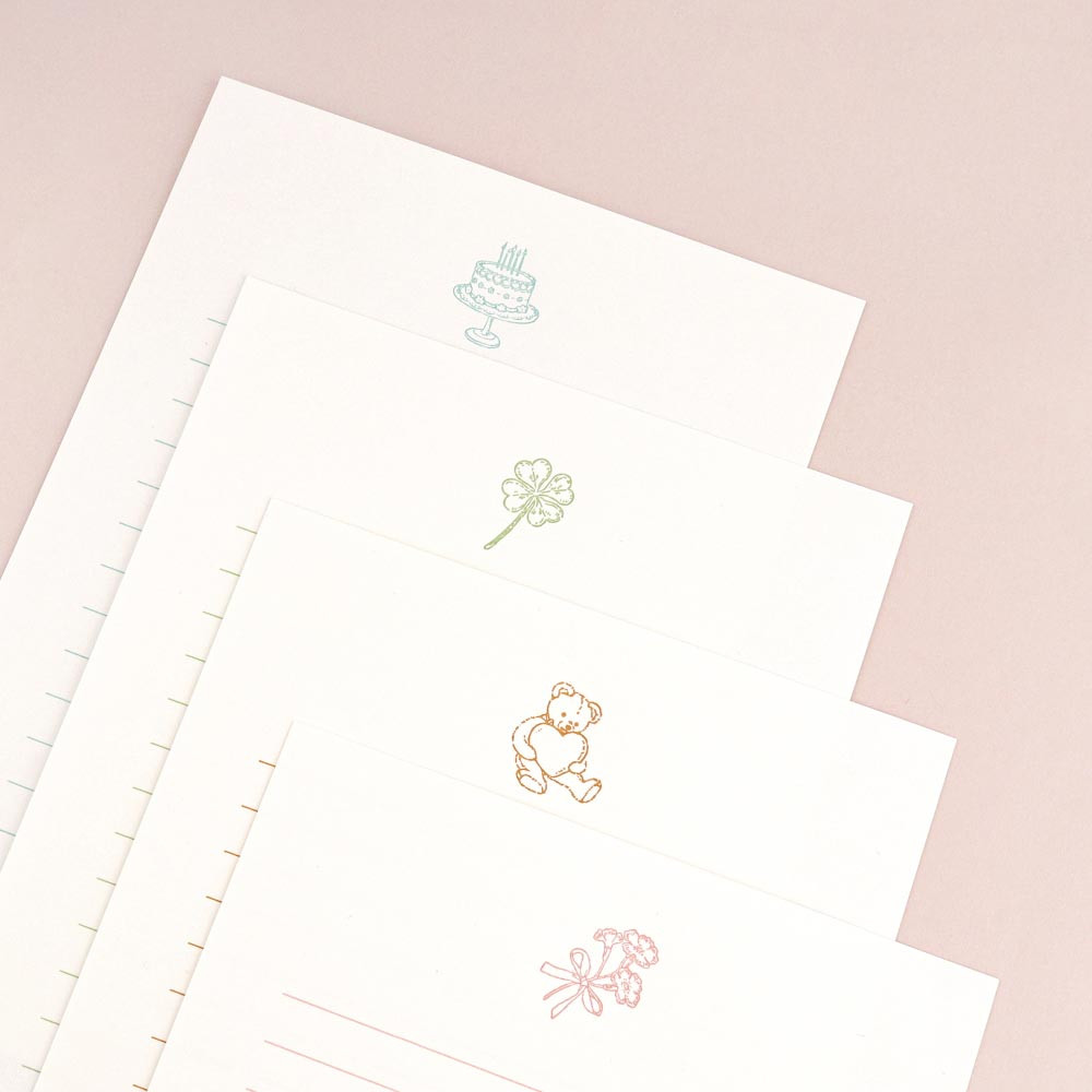 Letterpress design - Dash And Dot Ever More Letterpress Letter with Envelope Set