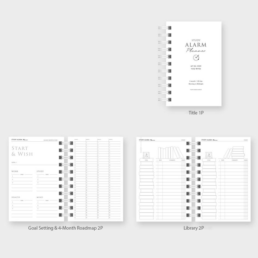 Planner pages -Plepic Alarm A6 Undated Daily Study Planner