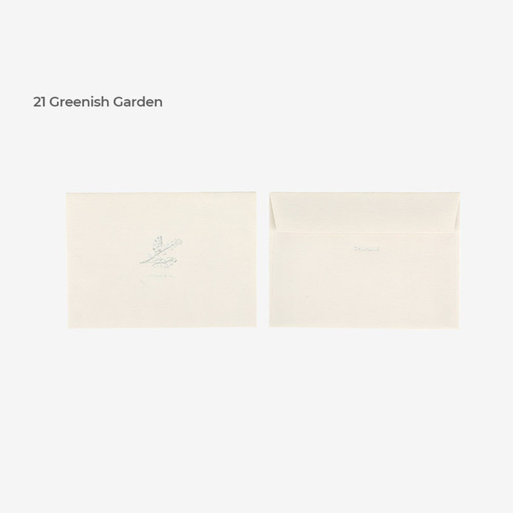 21 Greenish Garden - Dailylike Daily Letter And Envelope Set 21-24
