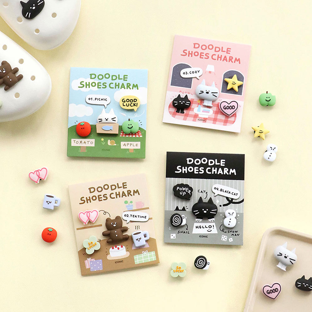 Iconic Doodle PVC Shoe Charms | Cute & Fun Shoe Accessories