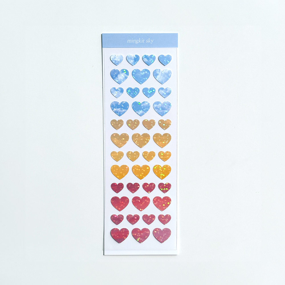 Mingkit Heart Sky Glitter Removable Sticker