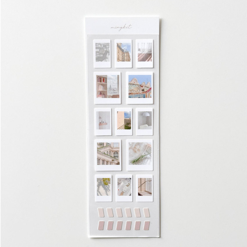 Beige Instant Photo Removable Sticker DIY Scrapbook Decor