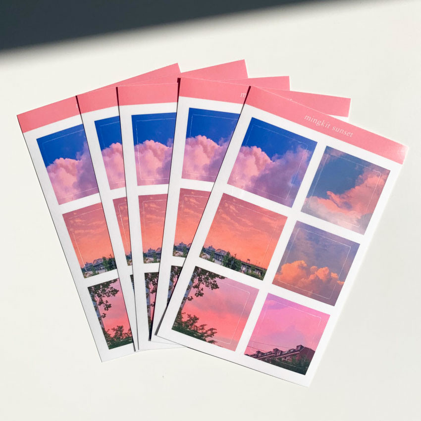 Translucent Colored Sticker Mingkit Sunset Translucent Stickers: Square Planner Stickers