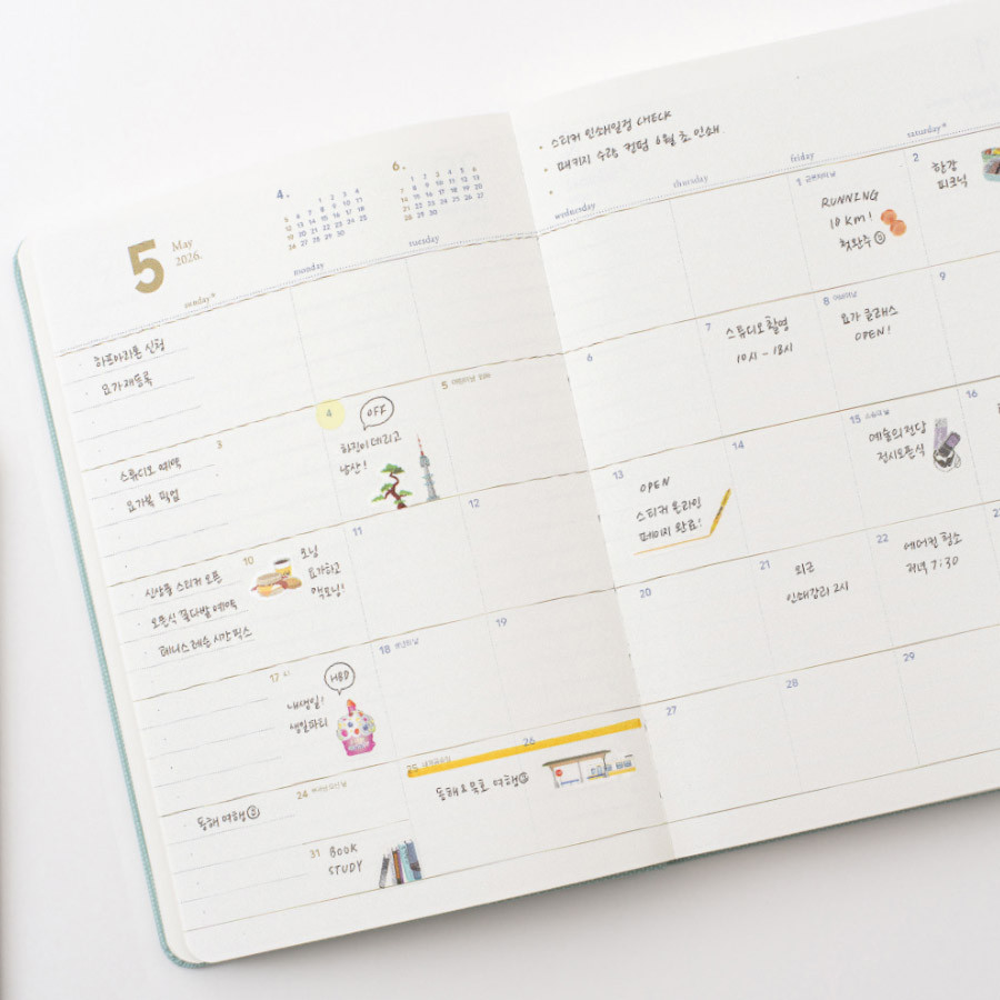 2026 Daily Diary - A5 Planner with Oxford Fabric Hardcover