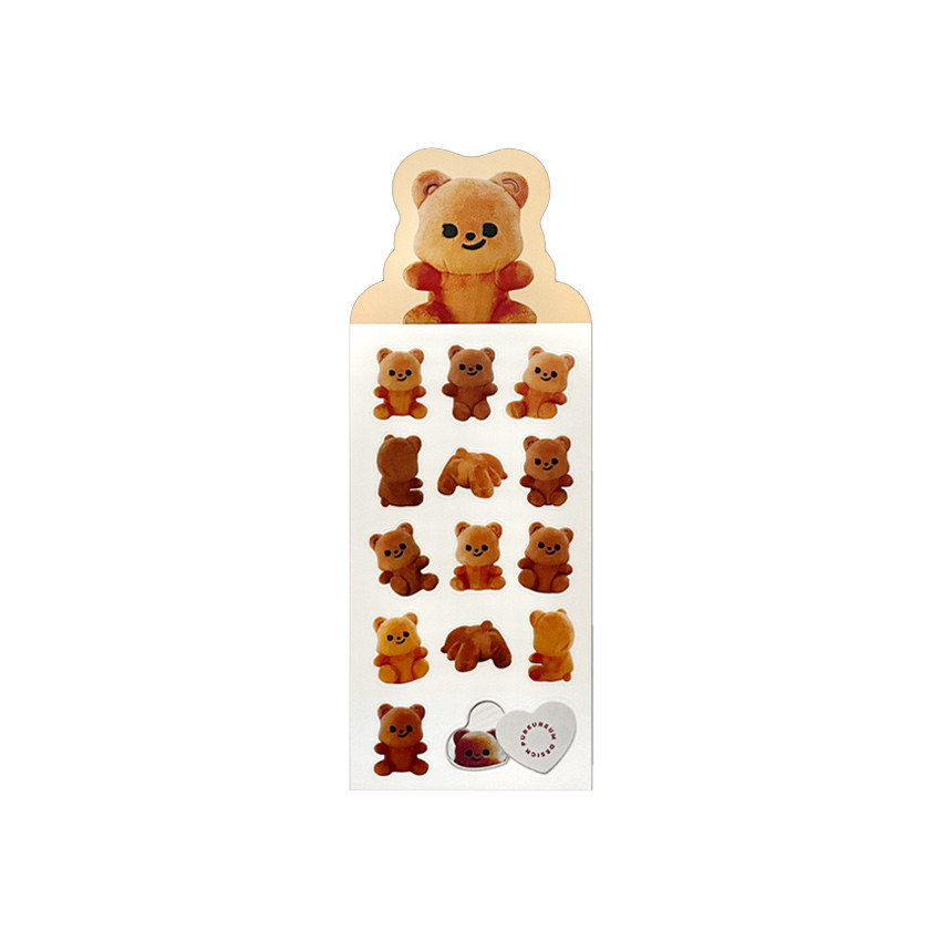pureureum design Plush Cupid Bear Clear Sticker