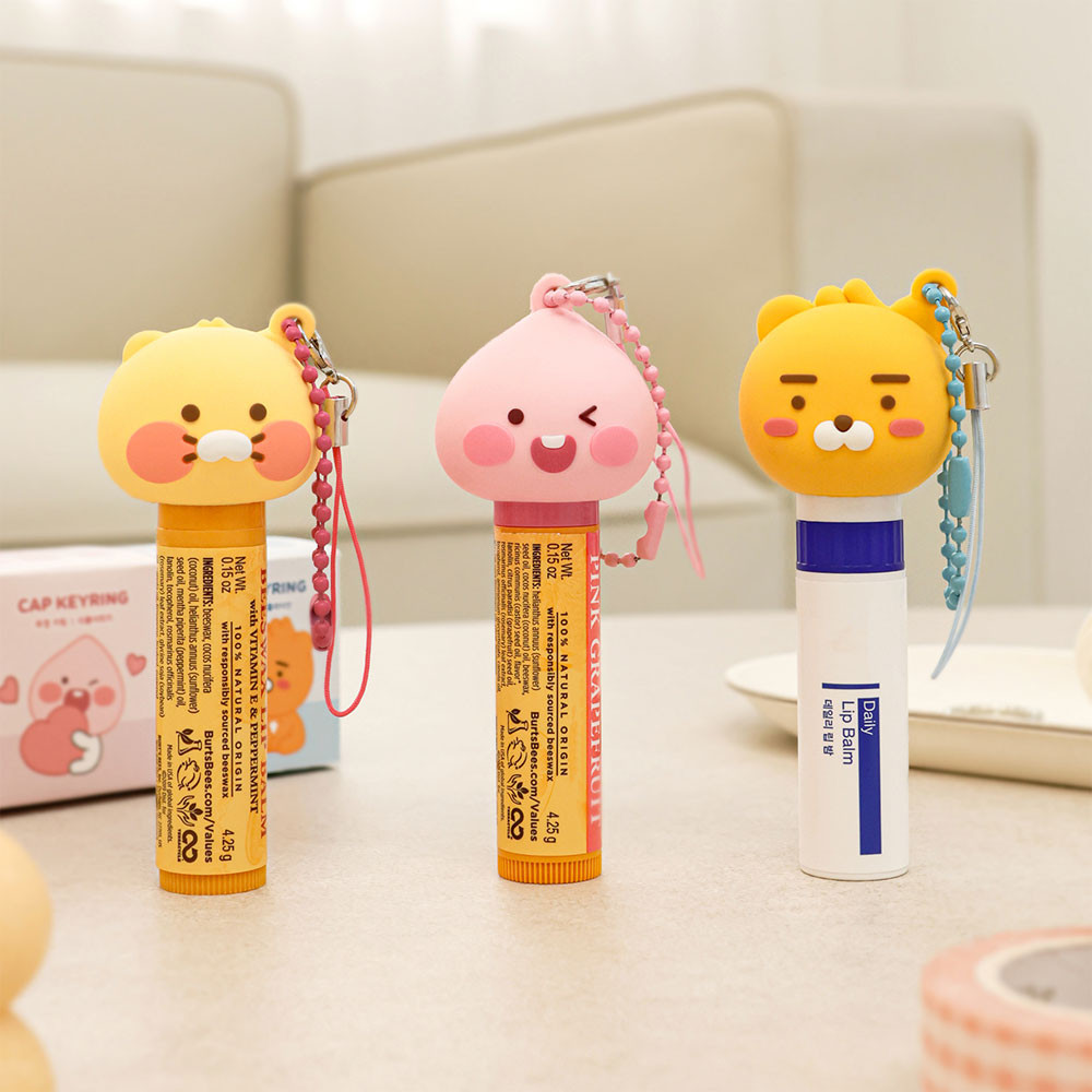 Kakao Friends Lip Balm Holder Keyring | Never Lose Lip Balm