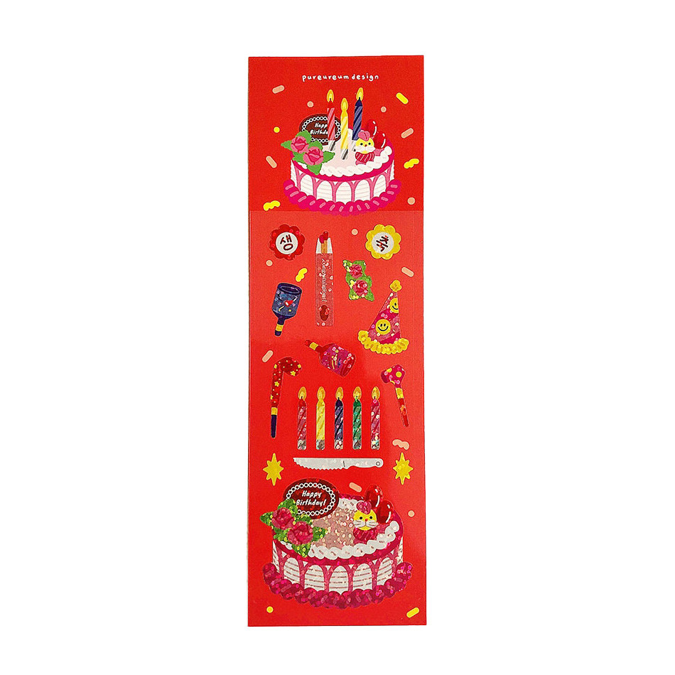 pureureum design Retro Birthday Party Holographic Sticker