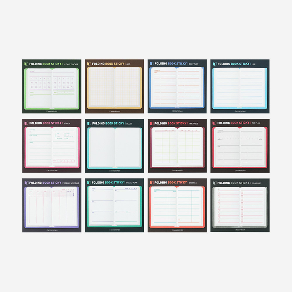 Bookfriends Folding Book Planner Sticky Notepad