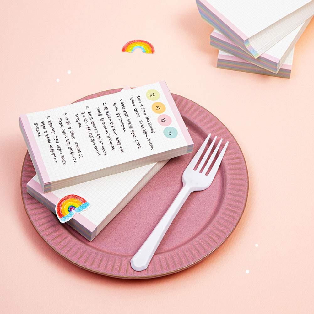 Rainbow Gradient Grid Memo Pad