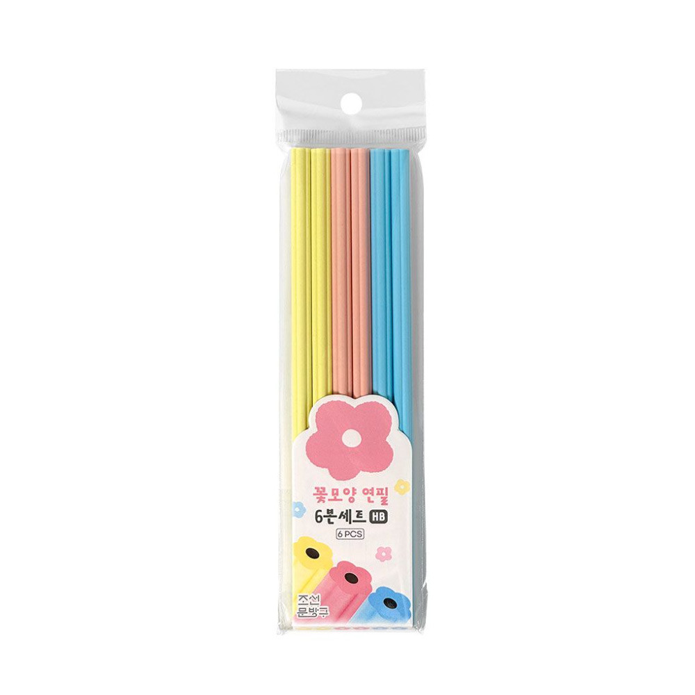 Package - Il Jeong Pastel Bloom Flower Pencil Set 6pcs