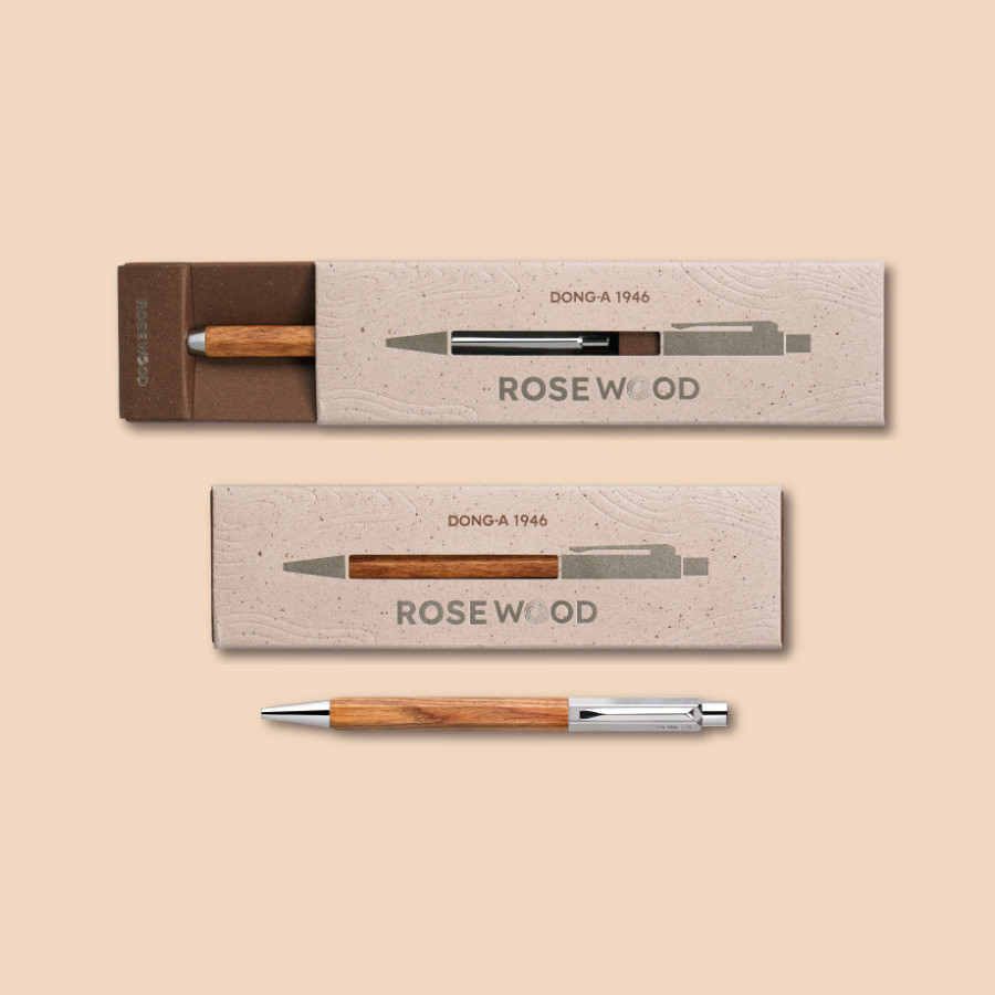 Dong-A 1946 Rosewood Hexagon Pen | 0.7mm Hybrid Black Ink